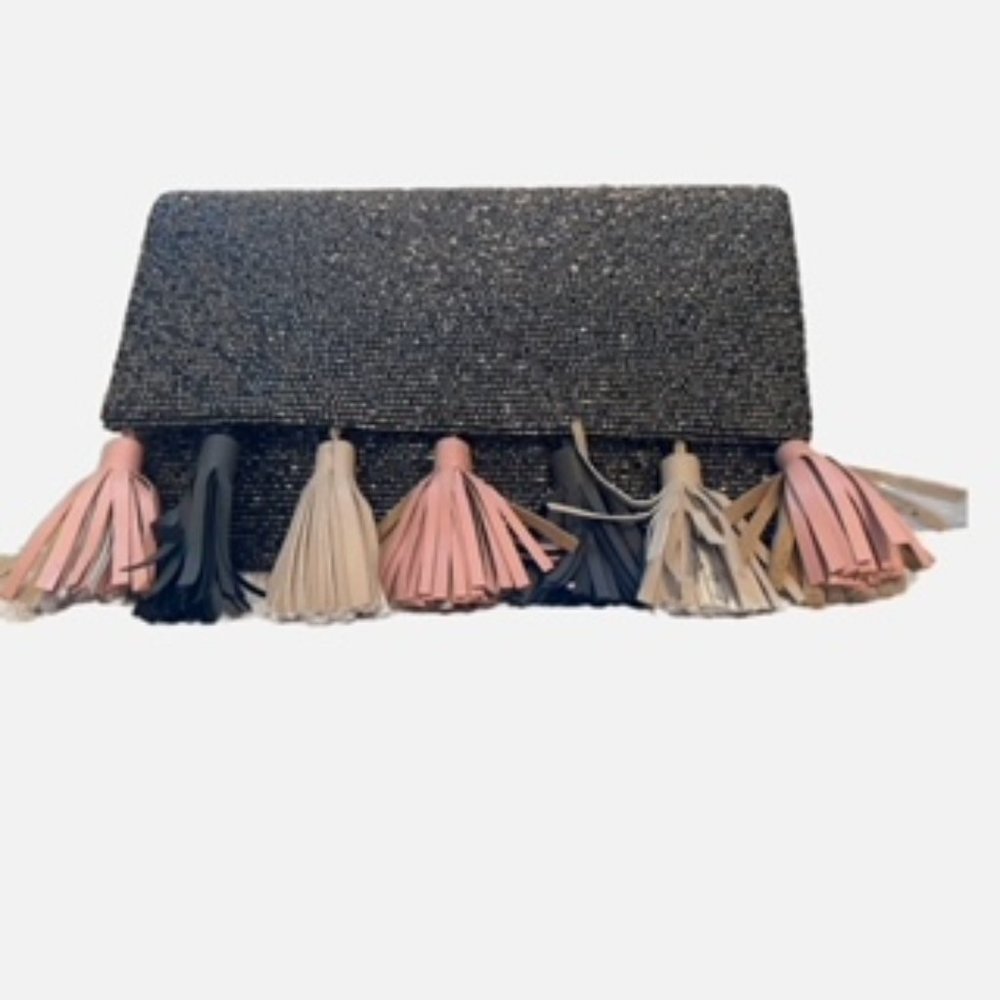 Tiana Designs Black Beaded Purse